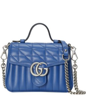 Gucci GG Marmont Mini Top Handle Bag Blue