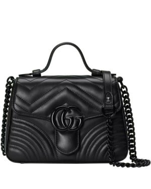 Gucci GG Marmont Mini Top Handle Bag Black