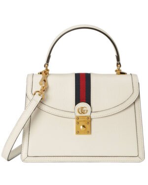 Gucci Ophidia Small Top Handle Bag With Web 652683 White