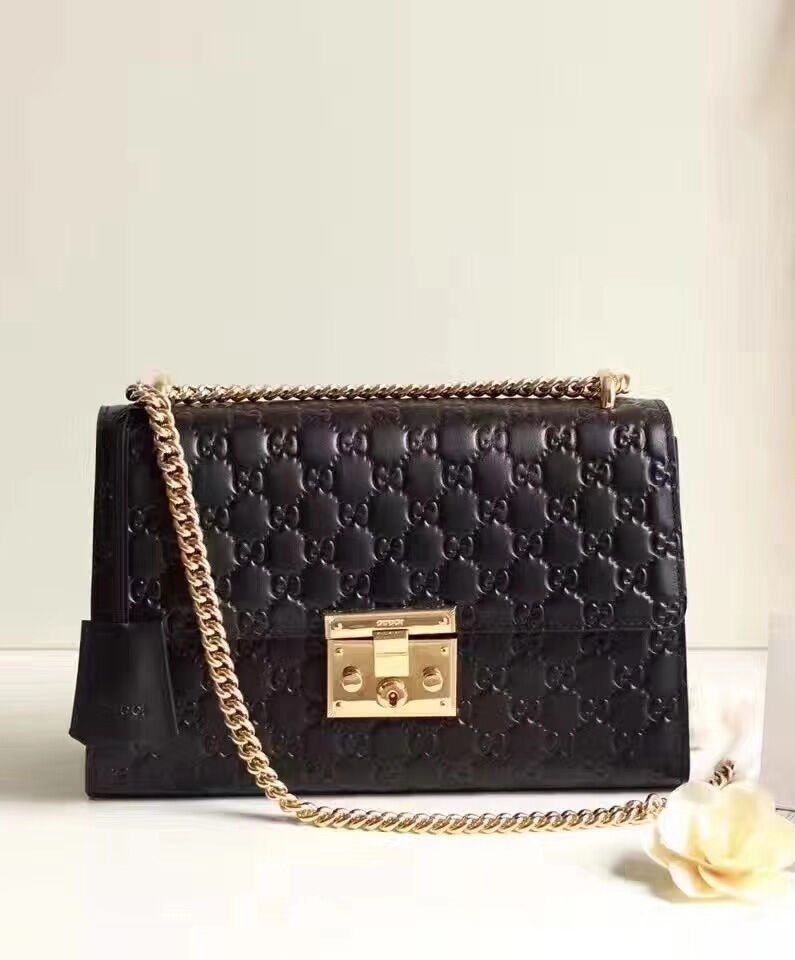Gucci Padlock medium Gucci Signature shoulder bag 409486 Black - Image 2