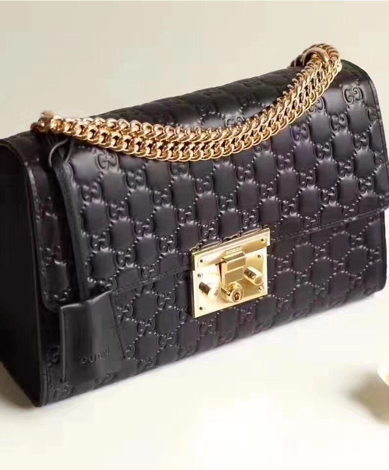 Gucci Padlock medium Gucci Signature shoulder bag 409486 Black - Image 3