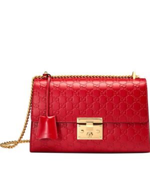 Gucci Padlock medium Gucci Signature shoulder bag 409486 Red
