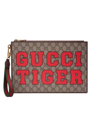 Gucci Tiger Pouch 688378 Dark Coffee