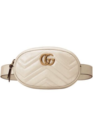 Gucci GG Marmont Matelasse Leather Belt Bag 476434 Cream