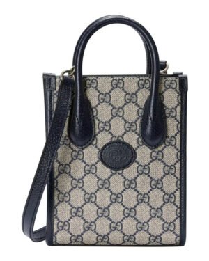Gucci Mini Tote Bag With Interlocking G 671623 Dark Blue
