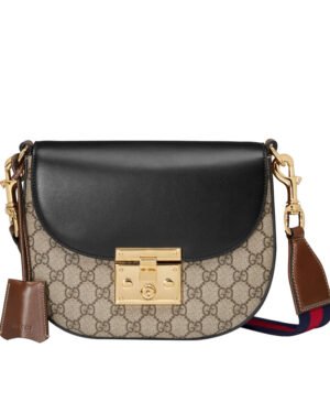 Gucci Padlock GG Supreme Shoulder Bag 453189 Black