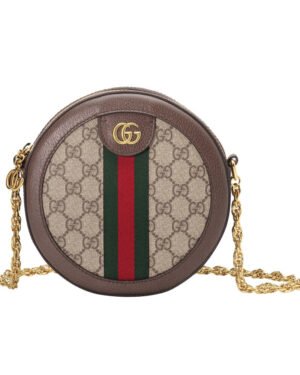 Gucci Ophidia mini GG round shoulder bag 550618 Dark Coffee