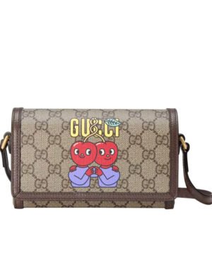 Gucci Cherry Print Mini Bag 700733 Dark Coffee