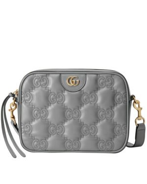 Gucci GG Matelasse Leather Shoulder Bag 702234 Gray