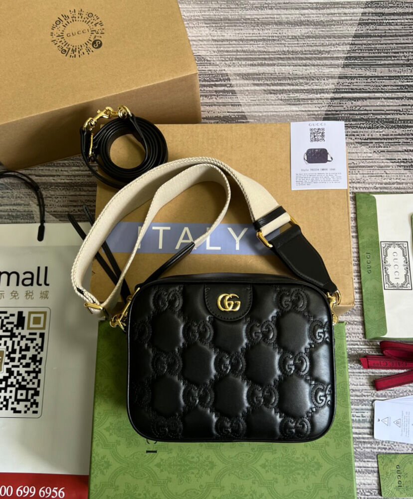 Gucci GG Matelasse Leather Shoulder Bag 702234 Black - Image 2