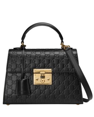 Gucci Padlock small Gucci Signature top handle bag 453188 Black