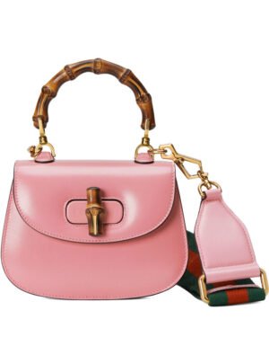 Gucci Mini Top Handle Bag With Bamboo 686864 Pink