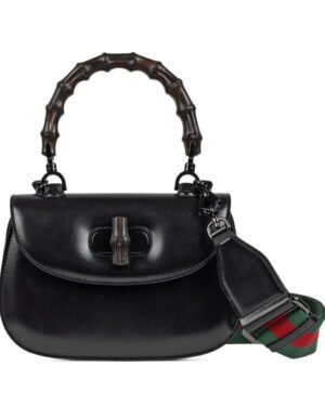 Gucci Small Top Handle Bag With Bamboo 675797 Black