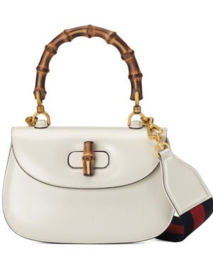 Gucci Small Top Handle Bag With Bamboo 675797 Cream
