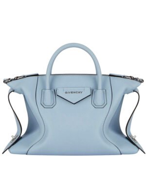 Givenchy Small Antigona Soft Bag In Smooth Leather Light Blue