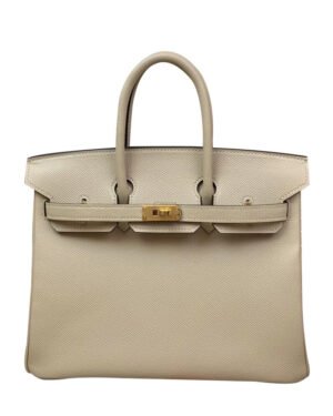 Hermes Birkin 25 Epsom Leather Paon Phw Light Gray