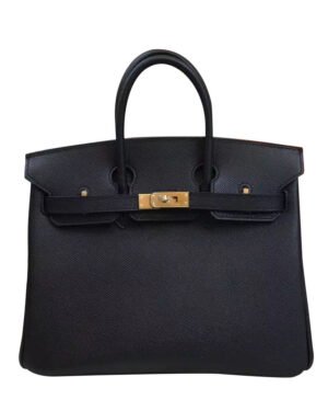 Hermes Birkin 25 Epsom Leather Paon Phw Black