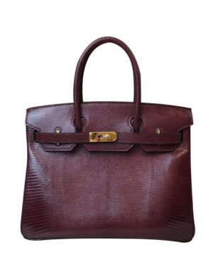 Hermes Birkin 30 Rouge Exotic Lizard Bag Mauve