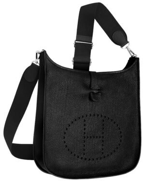 Hermes Tan Evelyne Shoulder Togo III PM Bag Black