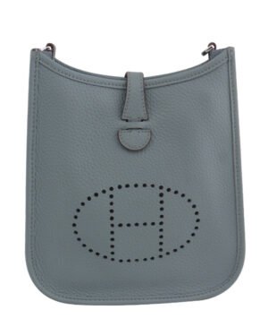 Hermes Tan Evelyne Shoulder Togo II TPM Bag Light Blue