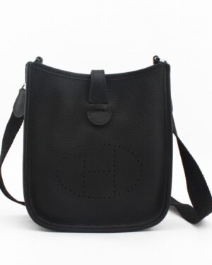 Hermes Tan Evelyne Shoulder Togo II TPM Bag Black