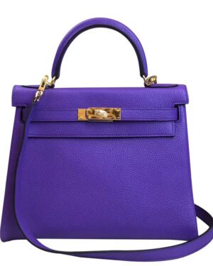 Hermes Kelly Bag 25 Togo Leather Purple