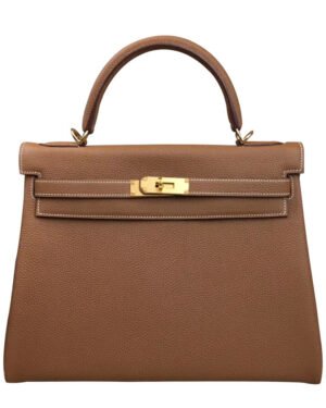 Hermes Kelly Bag 28 Togo Leather Light Coffee