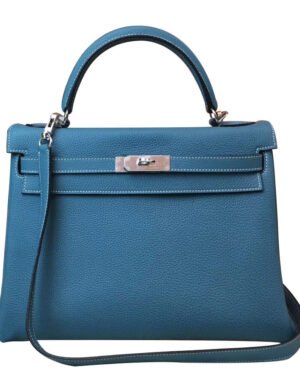 Hermes Kelly Bag 28 Togo Leather Blue