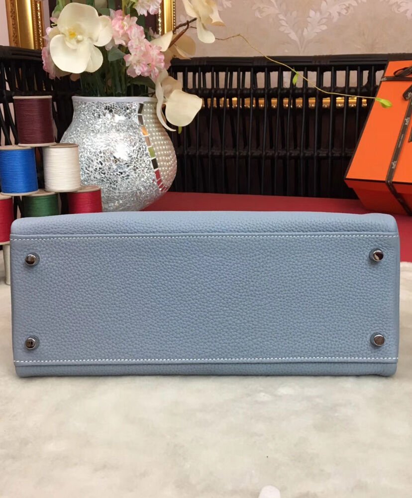 Hermes Kelly Bag 28 Togo Leather Light Blue - Image 4