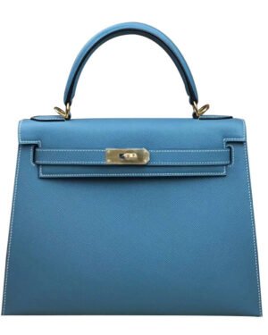 Hermes Kelly Bag 28 Epsom Leather Blue
