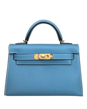 Hermes Kelly Bag 19 Epsom Leather Blue