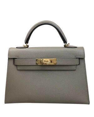 Hermes Kelly Bag 19 Epsom Leather Gray