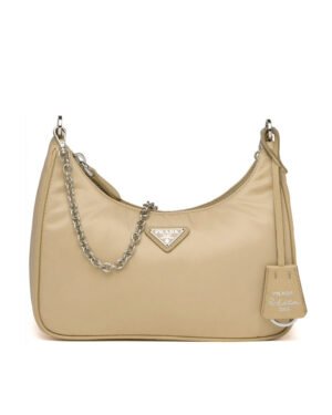 Prada Re-Edition 2005 nylon shoulder bag Apricot