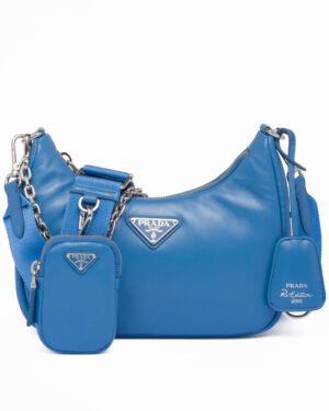 Prada Padded Nappa-leather Prada Re-Edition 2005 Shoulder Bag 1BH204 Blue