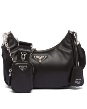 Prada Padded Nappa-leather Prada Re-Edition 2005 Shoulder Bag 1BH204 Black