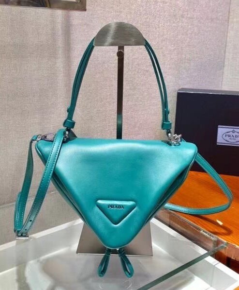 Prada Padded Nappa Leather Handbag 1BA315 Blue - Image 2