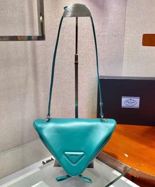 Prada Padded Nappa Leather Handbag 1BA315 Blue - Image 3