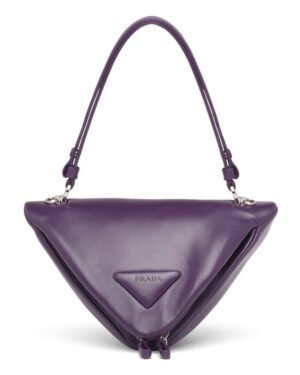 Prada Padded Nappa Leather Handbag 1BA315 Purple