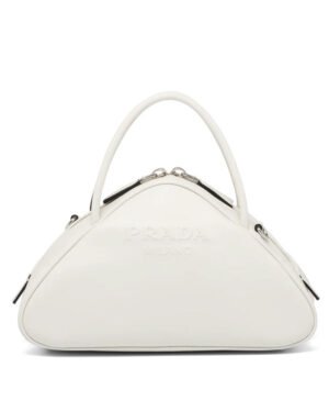 Prada Leather Prada Triangle Bag Cream