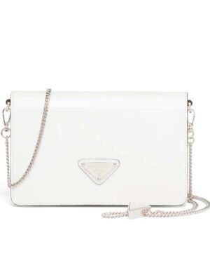 Prada Brushed Leather Shoulder Bag 1BD307 Cream