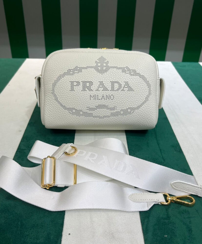 Prada Leather Shoulder Bag 1BH187 Cream - Image 2