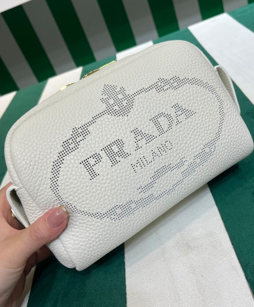 Prada Leather Shoulder Bag 1BH187 Cream - Image 3