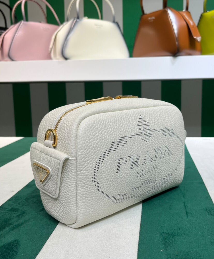 Prada Leather Shoulder Bag 1BH187 Cream - Image 4