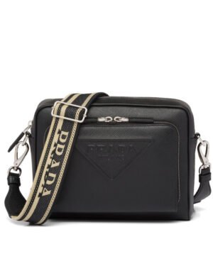 Prada Saffiano Leather Shoulder Bag 2VH152 Black