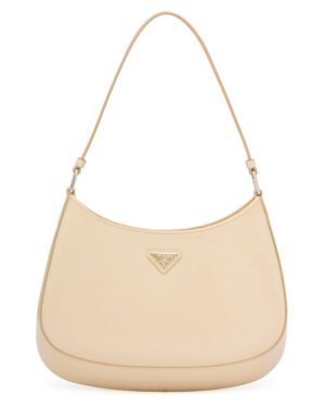Prada Cleo Brushed Leather Shoulder Bag 1BC499 Apricot