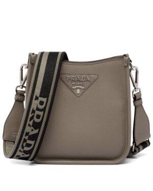 Prada Leather Mini Shoulder Bag Gray