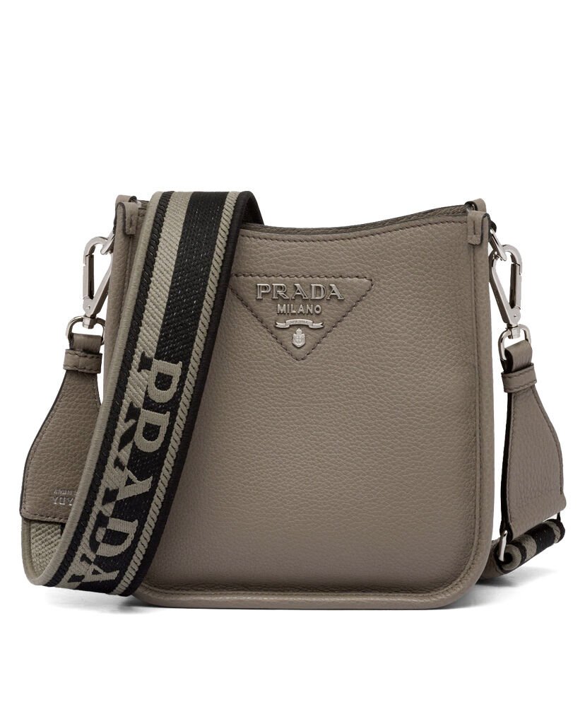 Prada Leather Mini Shoulder Bag Gray