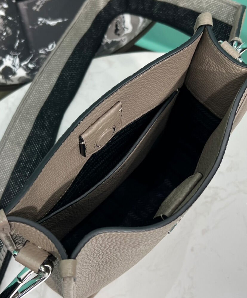 Prada Leather Mini Shoulder Bag Gray - Image 8