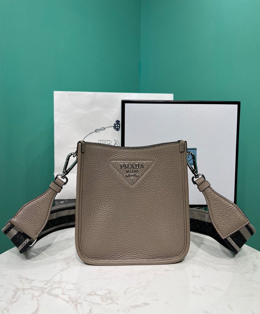 Prada Leather Mini Shoulder Bag Gray - Image 2