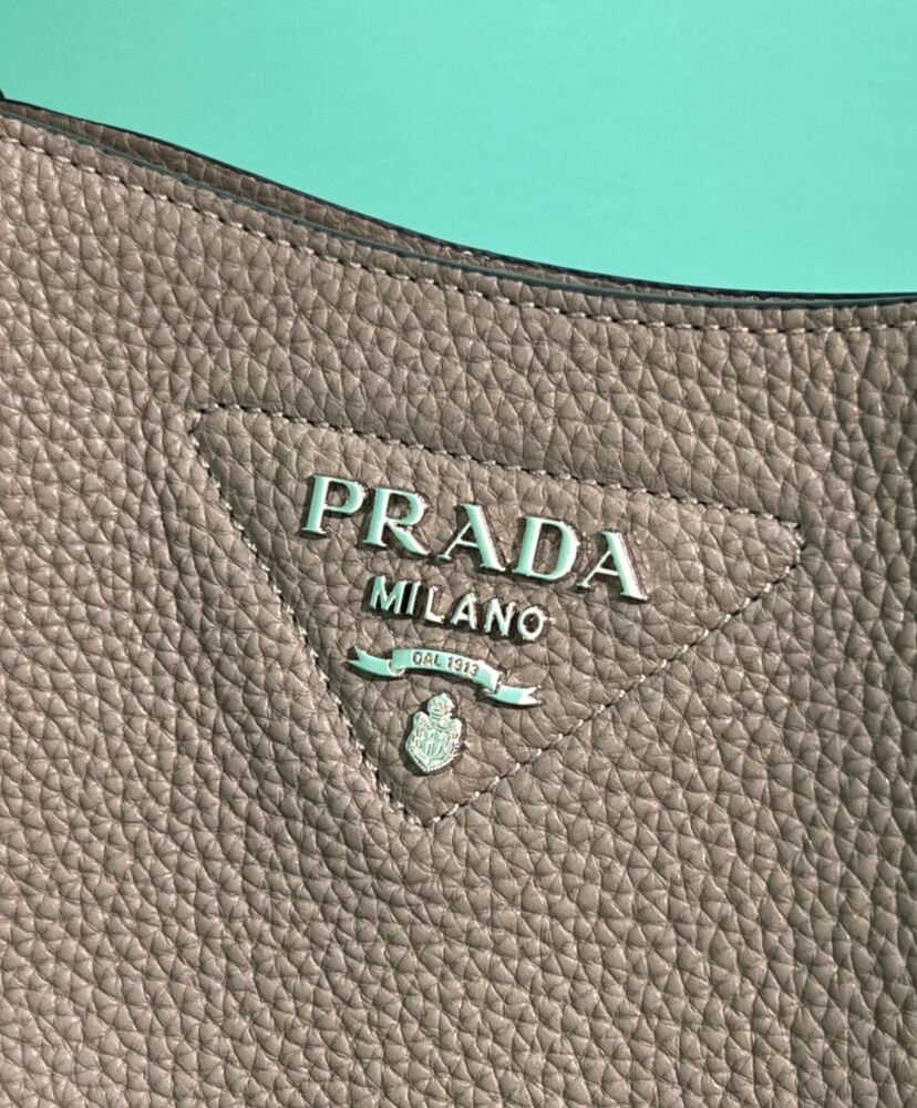 Prada Leather Mini Shoulder Bag Gray - Image 5